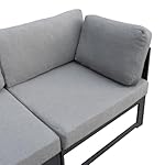 Patioco Gartenlounge-Set U-Form Grau mit Gasfeuerstelle