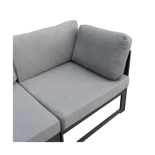 Patioco Gartenlounge-Set U-Form Grau mit Gasfeuerstelle