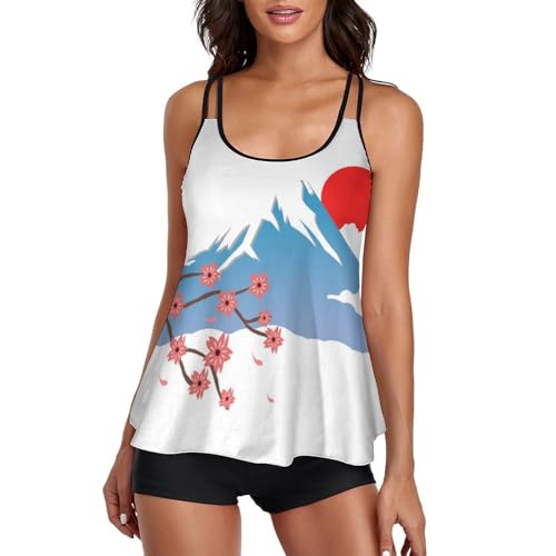 Maillot de bain tankini femme avec short de garçon et robe de plage