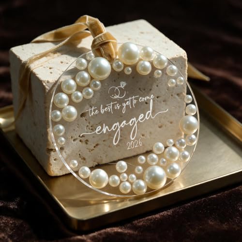 Glass Pearl Engagement 2026 Ornament