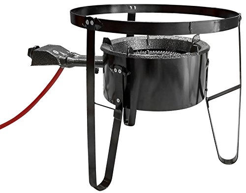 Premium Cast Iron Propane Burner With 19" Tall Stand Combo Cooker Outdoor Stove Portable High Pressure Gas Patio Deep Fry Bbq With Hose & Regulator #TOP1