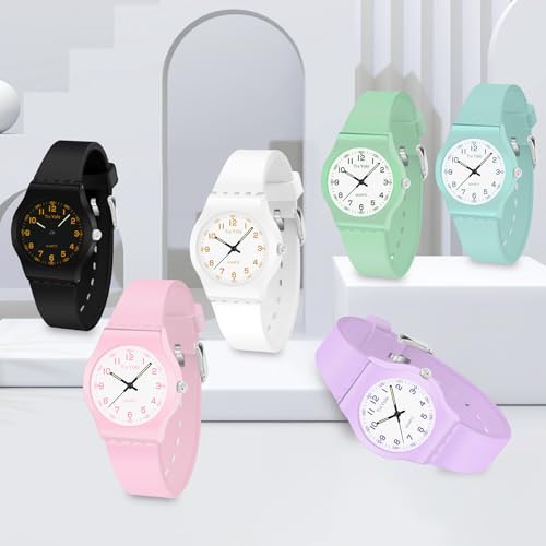 Kids Watch for Girls Boys,50M Waterproof Accurate Timekeeping Children Learning Time Easy to Read Student Sports Outdoor Analog Watches for Kids Toddlers Ages 5-12 5