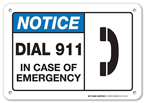 Panneau d'urgence 911 de qualité supérieure en aluminium fabriqué aux États-Unis