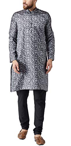 Image of SOJANYA Men's Jacquard Silk Long Kurta - Diwali Celebration Ethnic Wear for Men