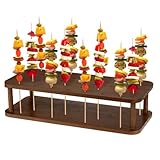 Conception robuste et polyvalente:une base en bois épais de 7mm empêche tout basculement lors d'événements animés., Parfait pour présenter des cake pops décorés de touches dorées lors d'anniversaires., kits de biscuits de Noël, ou comme alternative à un présentoir à gâteaux pour les événements de restauration d'entreprise.