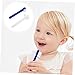 minkissy 2pcs Dual Head Denture Brush Soft Bristles Long Non-Slip Handle for False Teeth Cleaning White Blue Daily Oral Care