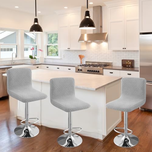 Image of Bar Stool Cover 2pcs Bar Chair Cover Swivel Bar Stool Slipcover | Stretch Counter Height Bar Stool Cover High Back Chair Cover Counter Stool Bar Chair Covers for Kitchen Pub Dining Room,06