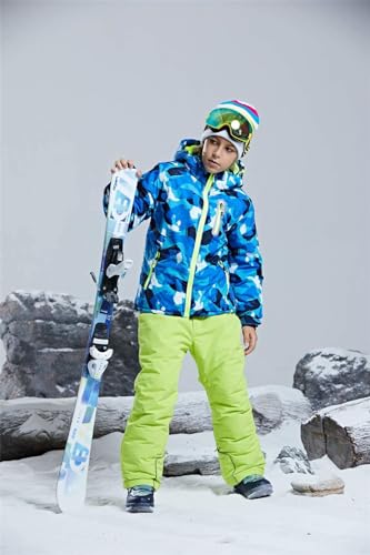 Image of WOWULOVELY Big Boy's 2-Piece Colorblock Snow Pants and Jacket Snowsuit Ski Suit