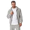 Iron Mountain Mens Reclaimed Yarn Eco Friendly Anti Pil Soft Fleece Flexible Comfortable Workwear Zip Hooded Hoodie Top Sweatshirt, Light Grey Marl, 3X-Large #1
