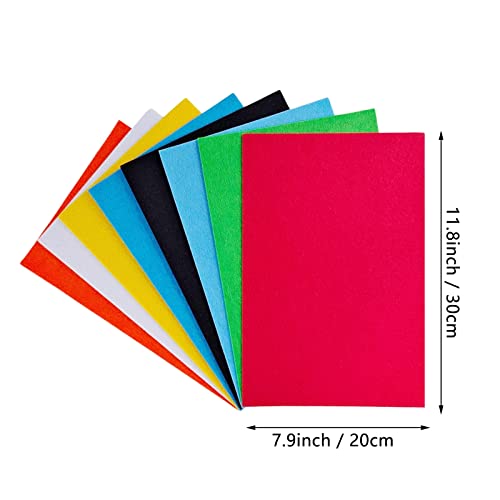 Image of Jtnohx Stiff Felt, 2mm Thick Felt Sheets for Crafts, 8 inchx12 inch Hard Felt Fabric Squares 8Pcs for DIY Projects (Blue Green Series)