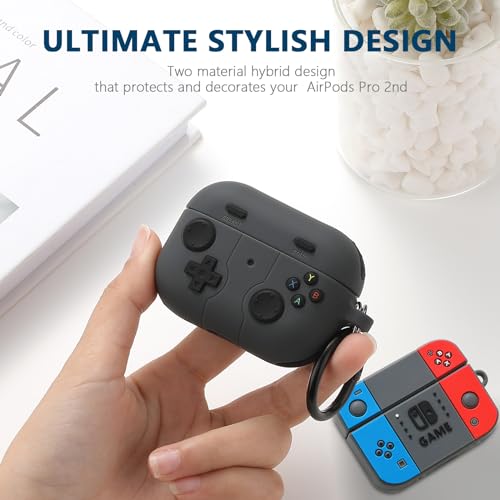 Image of Gedicht for Airpods Pro 2nd Generation Case, Funny 3D Cartoon Game Console Design Silicone Soft Cases with Keychain