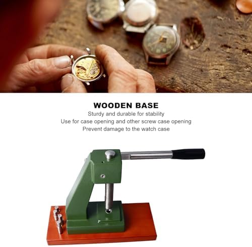 Watch Press Kit - Durable Repair Tool with Wooden Base, Interchangeable Heads & Sturdy Chassis for Efficient Watch Maintenance & Repair