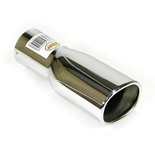 AutoHobby - Embellecedor de tubo de escape universal de acero inoxidable ovalado hasta 47 mm, cromado