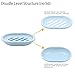 Topsky 2-Pack Soap Dish with Drain, Soap Holder & Saver, Easy Cleaning, Dry, Stop Mushy Soap (Blue)