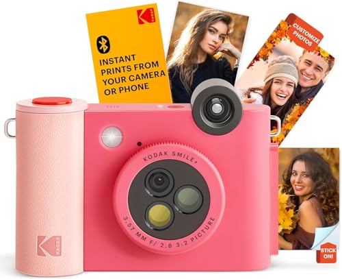 Image of Bundle of KODAK Smile+ 2-in-1 Digital Instant Print Camera & Wireless Bluetooth Photo Printer + KODAK 2 inchx3 inch Premium Photo Paper (50 Sheets)