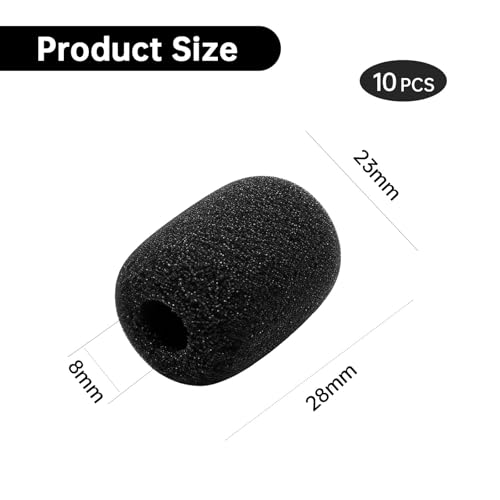 Image of 20-Pack Mic Cover, Pop Filter Sponge Foam Windscreen for Microphone, Professional Audio Enhancement for Streaming Gaming Teaching Podcasting, Universal Lapel Headset Microphone Protection