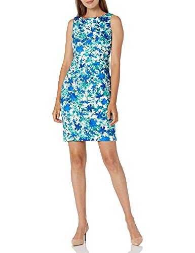 Calvin Klein Women s Sleeveless Fitted Cocktail Sheath Dress, Atlantis Multi, 10