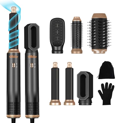 Airstyler Hairstyler Haartrockner 6 IN 1 Multi-Haarstyler,UKLISS HaarstylerSet mit Lockenstab, Lockenhaar mit Luft, Geben Sie dem Haar Volumen, Glätten, Locken und Föhnen Sie Trockenes Haar