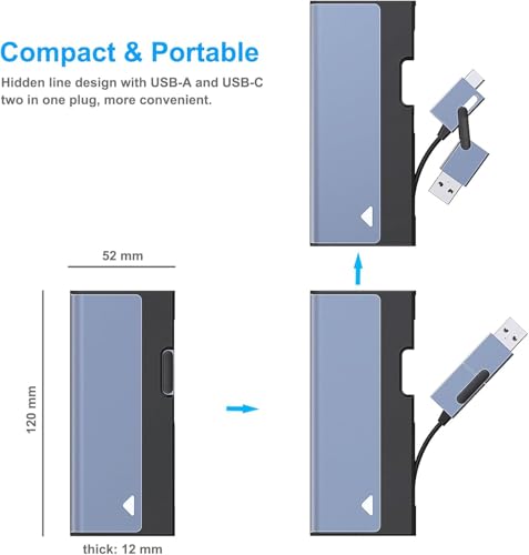Caja externa M.2 NVME SSD con USB Type-C/Type-A miniatura 7