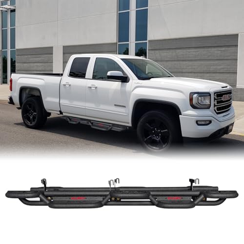 Estribos de acero negro para Chevy Silverado y GMC Sierra miniatura 1