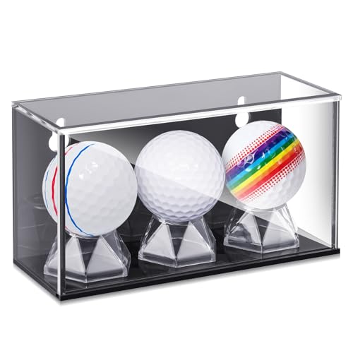 Lineshading Baseball Golf Ball Display Case for 3 Balls UV