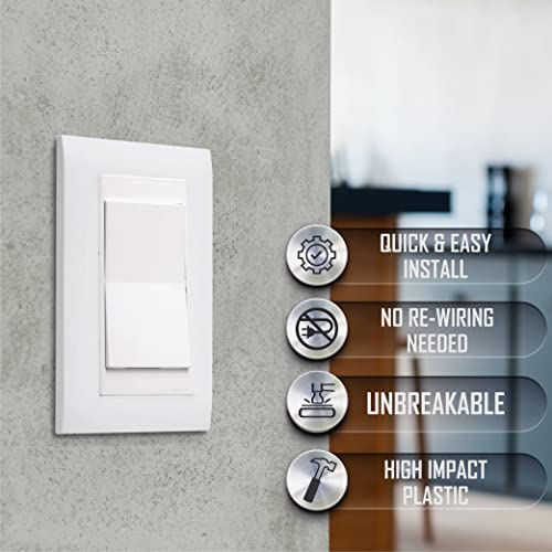 Taymac A20W Allure Nonmetallic Wallplate With Rocker Switch Insert, White #TOP3