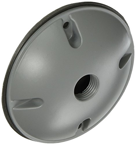 Image of Morris 36810 Weatherproof Box Cover, 4-inch Round, (1) 1 /2-inch Hole, Gray