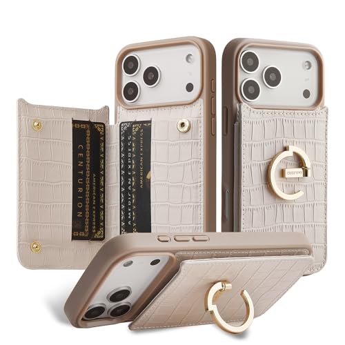CUSTYPE Wallet Case for iPhone 18 Pro Max (6.9") Card Holder and Ring Stand