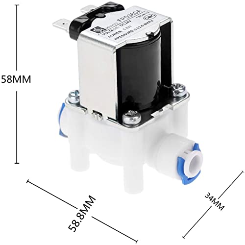 Water Solenoid Valve, Yetaha 24V DC 1/4" Hose Connection for RO Reverse