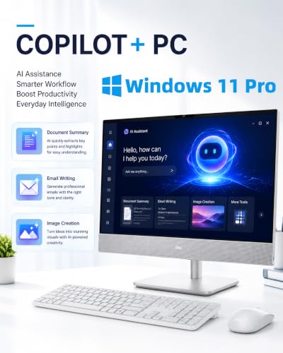 Image of Dell 27 inch All-in-One Desktop Computer Touchscreen Intel Ultra 7 355 Wi-Fi 7