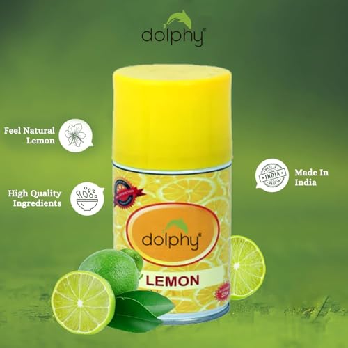 Image of Dolphy Automatic Air Freshener Refill, Room and Bathroom Freshener Spray Refill Perfume Dispenser - (Lemon - 300ml)