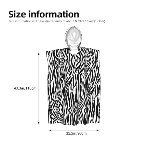 Poncho à capuche imprimé zèbre en microfibre compact et ultra absorbant - 4