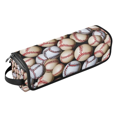 Kigai Estuche de Viaje para Herramientas de Pelo con Diseño de Pelota de Béisbol, Bolsa 2 en 1 con Tapete Resistente al Calor