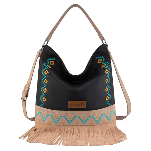 Image of Wrangler Shoulder Bag Aztec Purse Embroidered Fringe