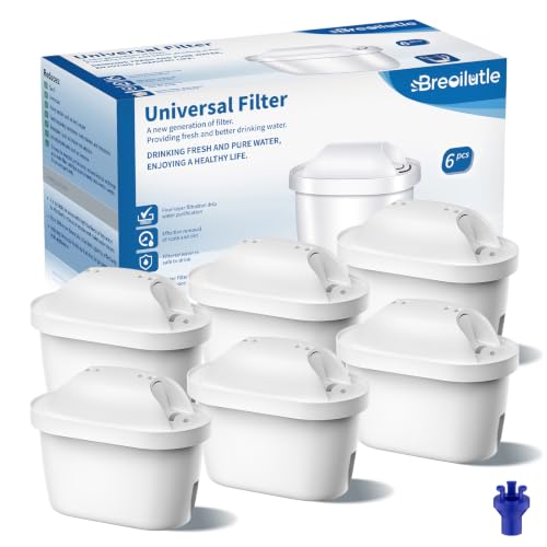 BREOILUTLE Water Filter Cartridges Compatible with Brita Marella Jug Kettle BREOILUTLE Water Filter Replacement for Brita Maxtra+ Plus Maxtra Pro All-in-1 Reduces Impurities (6PCS)