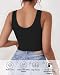2Pcs Tank Tops for Women, U Neck Sleeveless Crop Tops, Basic Cropped Racerback Going Out Tops Athletic Sports Shirts, M, Black+White