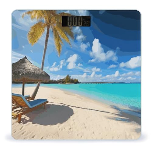 Báscula Digital de Baño con Pantalla LED Clara y Plataforma de Vidrio miniatura 1