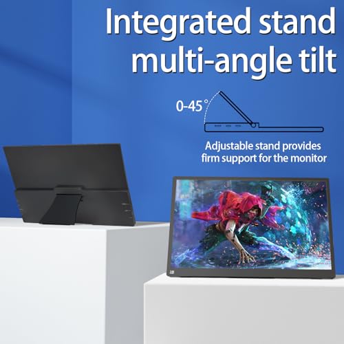 Image of Portable Monitor Touchscreen 15.6 inch 2.8K Laptop Screen Extender 2880x1620,100Hz,100%sRGB,w /45 Adjustable Stand,mini HDMI USB-C Computer Display for Laptop PC Phone Mac