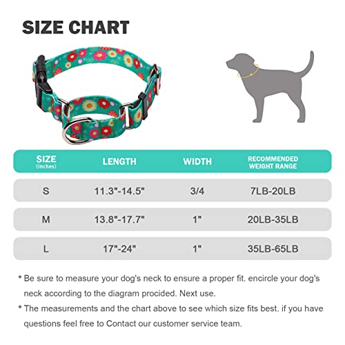 Martingale Dog Collars -Adjustable Soft Dog Collar With Quick Release Buckle.colorful Flower Multicolor Cute Patterns For Puppies For Small Medium Large Dogs Walking Running Training. #TOP5