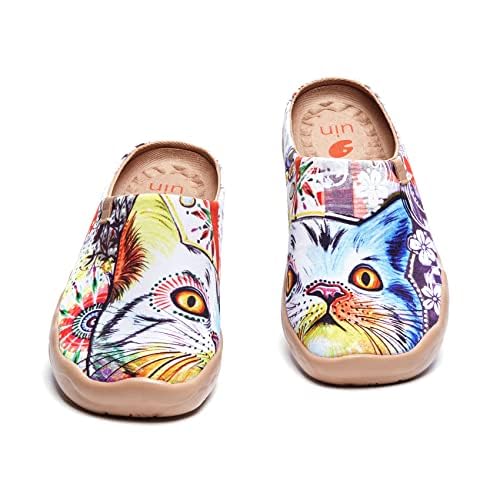Image of UIN Slipper Woman Travel Art Painted Shoes Wide Toe Casual Home Slip On Mules Malaga
