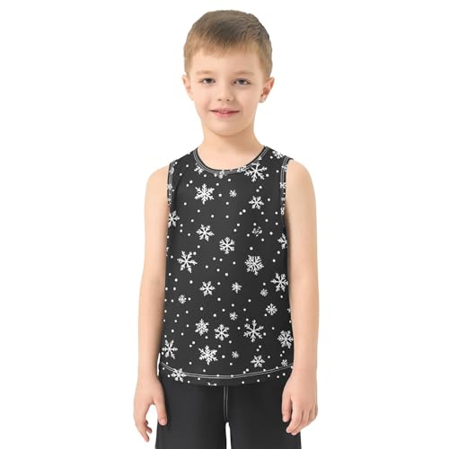 Boys Tank Top Shirts Winter Snowflake Polka Dot Sleeveless T-Shirts Crew Neck for Kids Clothing Children2