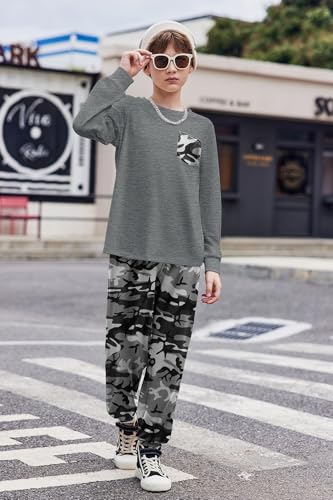 Arshiner Boys Fall Clothes Set Long Sleeve Pullover T-Shirt & Jogger Pants Casual Outfits for Kids3