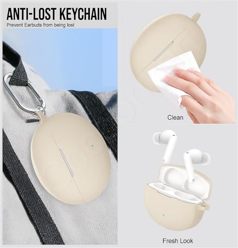 Image of Silicone Case Cover Compatible for OnePlus Buds 4 -Ivory Gold