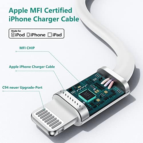 iPhone Charger Plug and Cable, 2.4 A Dual USB Ports Charger Plug UK with Lightning to USB Cables 2Pack, 12W USB Wall Charger Adapter For Apple iPhone 13 Pro Max/12/SE/11/8/7/6s/XS/iPad