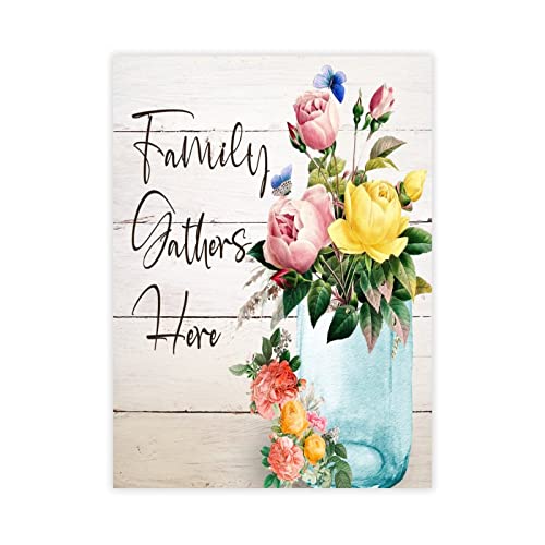 Lienzo de flores abstractas en frasco para decorar tu salón sobre el sofá