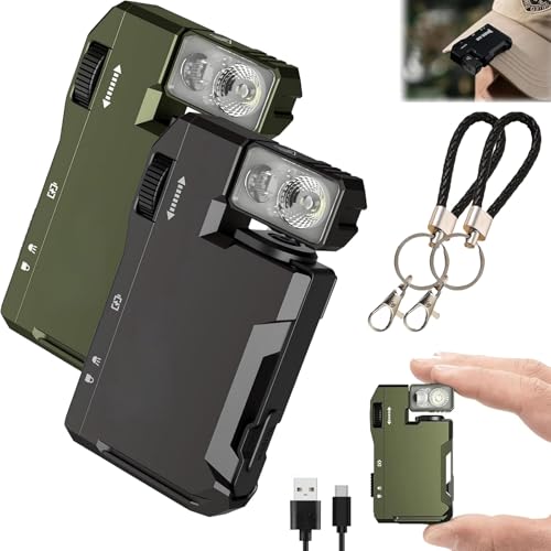 G5 Edc Flashlight 400 Lumens, G5 Rechargeable Edc Flashlight, G5 Edc Portable Flat Mini Taschenlampe, 3 Modi Powerful Rgb Flashights, 180° Drehbar Superhelle Magnetische Hochlumen-Lampe (Green+Black)