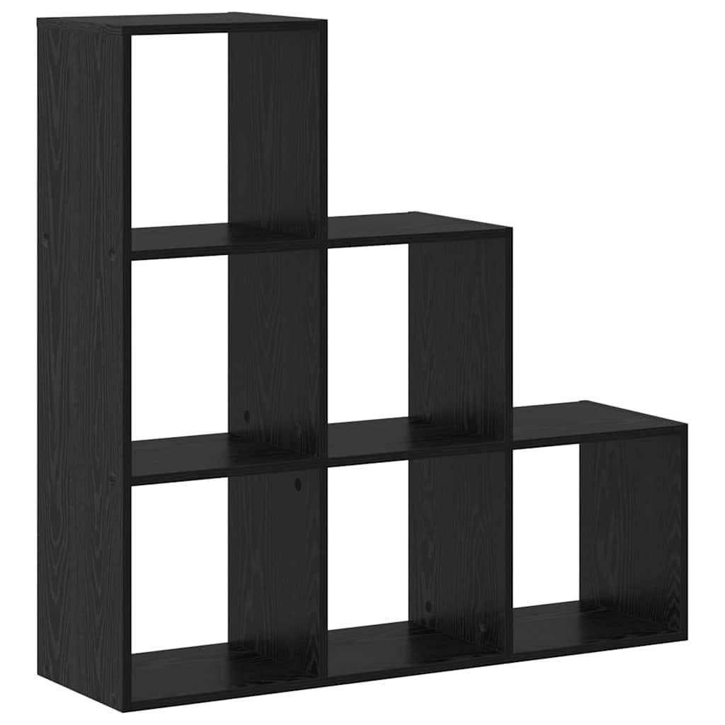 Estantería de madera de roble negro moderna de 99x29x99 cm para almacenamiento en oficina y salón
