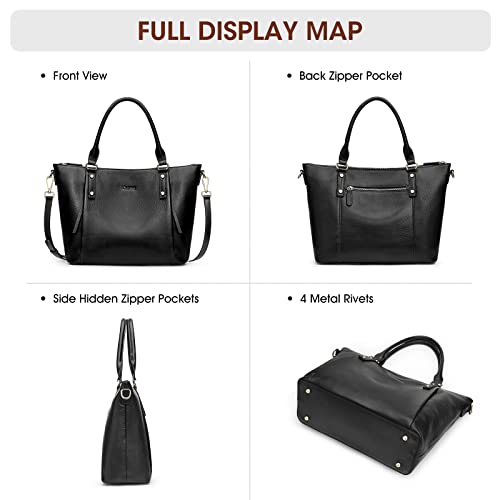 Kattee Genuine Leather Soft Totes Shoulder Bags Women Top Handle Satchels Purse Cute Handbag Fashion Daily Travel #TOP4