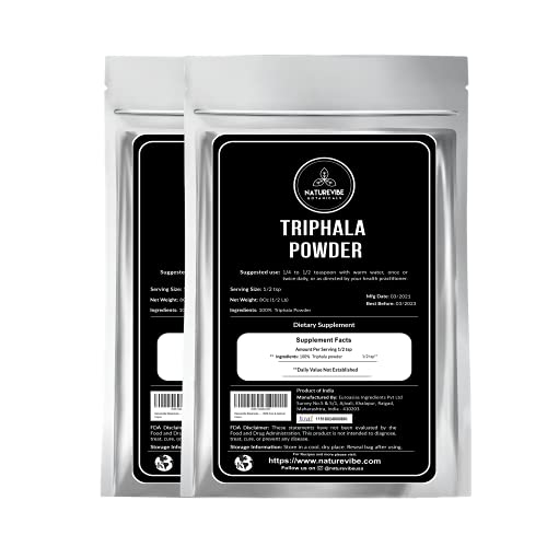 Naturevibe Botanicals Triphala Powder (16oz) (2 Pack of 8oz Each) - 100% Pure & Natural
