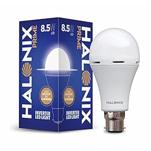 Halonix 8.5 Watt B22 LED White Rechargeable Emergency light Inverter Bulb, Pack of 1